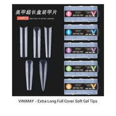 VINIMAY - Professional Extra Long Full Cover Soft Gel Tips - 240Tips