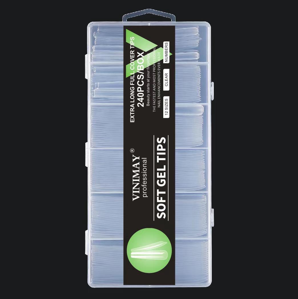 VINIMAY - Professional Extra Long Full Cover Soft Gel Tips  - 240Tips