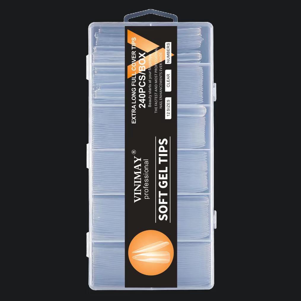 VINIMAY - Professional Extra Long Full Cover Soft Gel Tips  - 240Tips