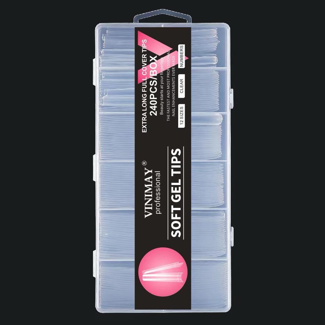 VINIMAY - Professional Extra Long Full Cover Soft Gel Tips  - 240Tips