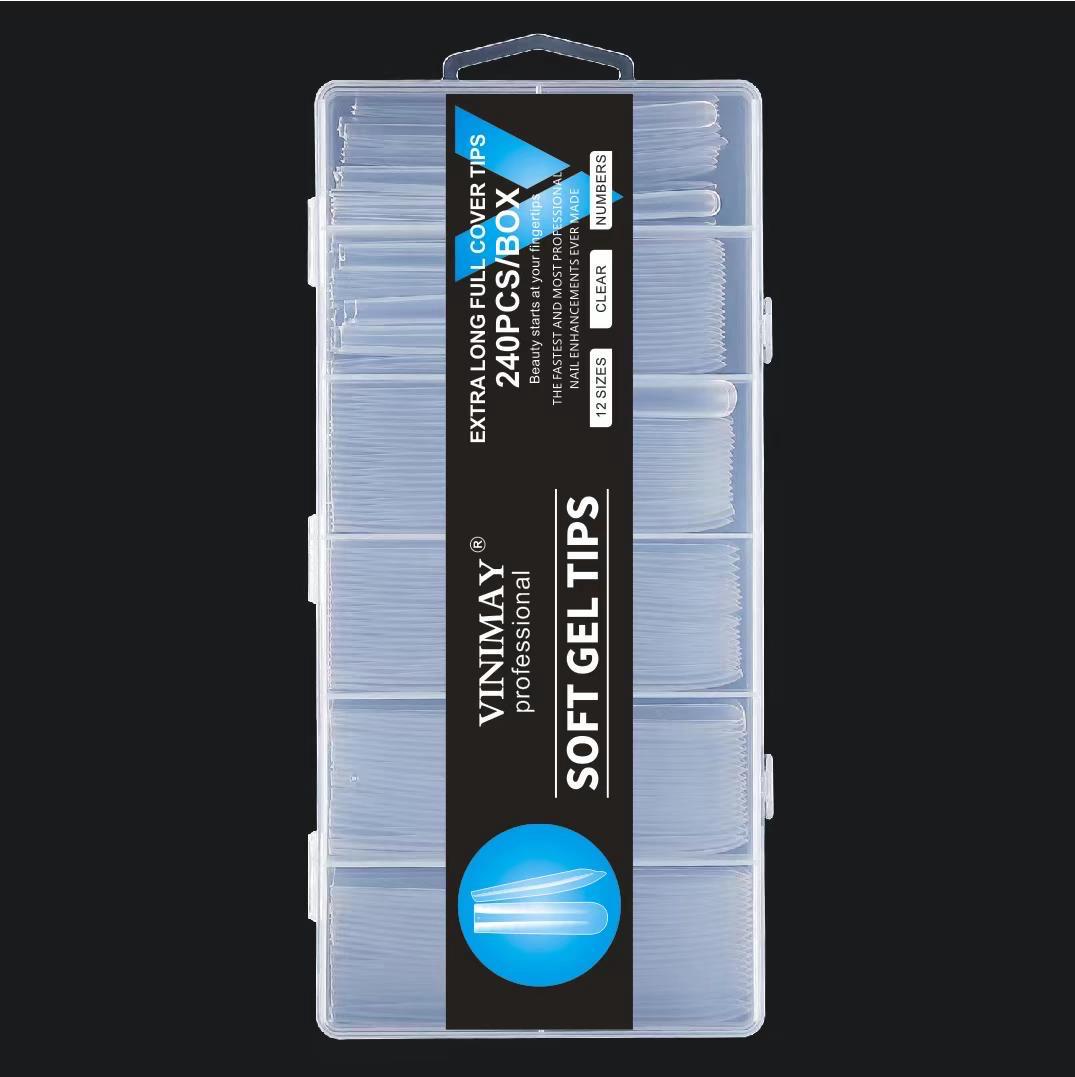 VINIMAY - Professional Extra Long Full Cover Soft Gel Tips  - 240Tips
